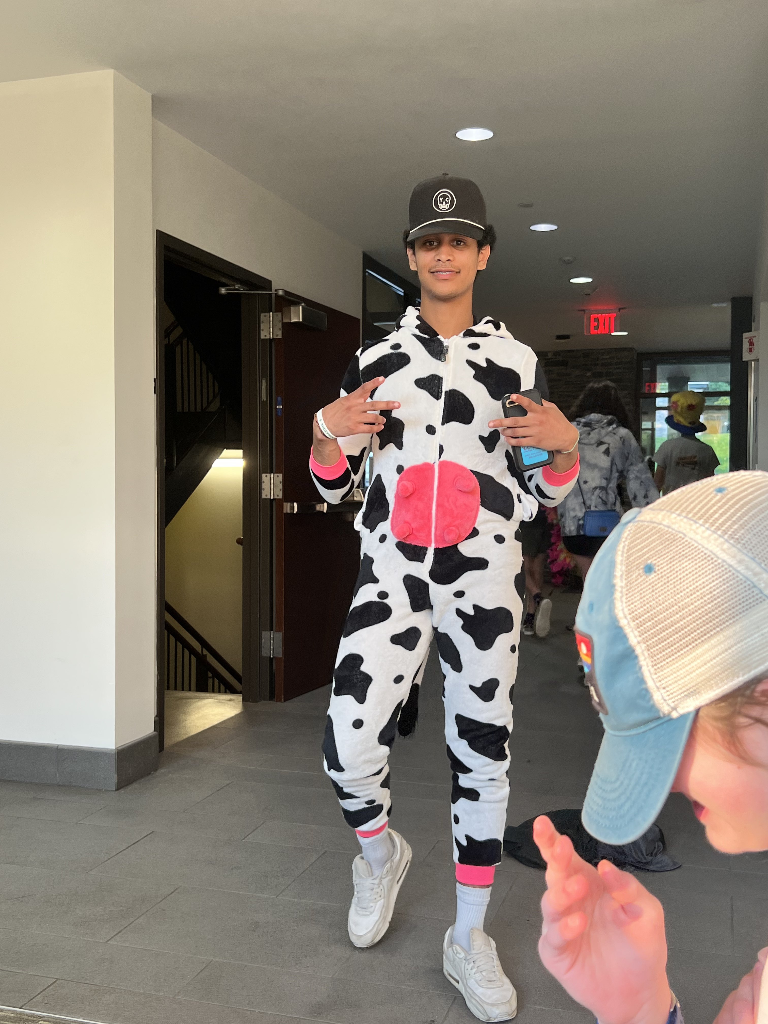 John in a cow outfit