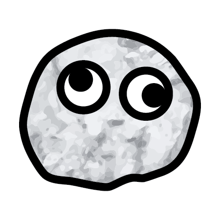 Simple rock-shaped vector with silly googley eyes.